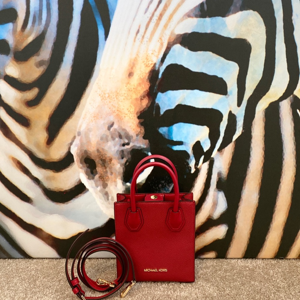 Michael Kors Mercer Extra-Small Pebbled Leather Crossbody Bag